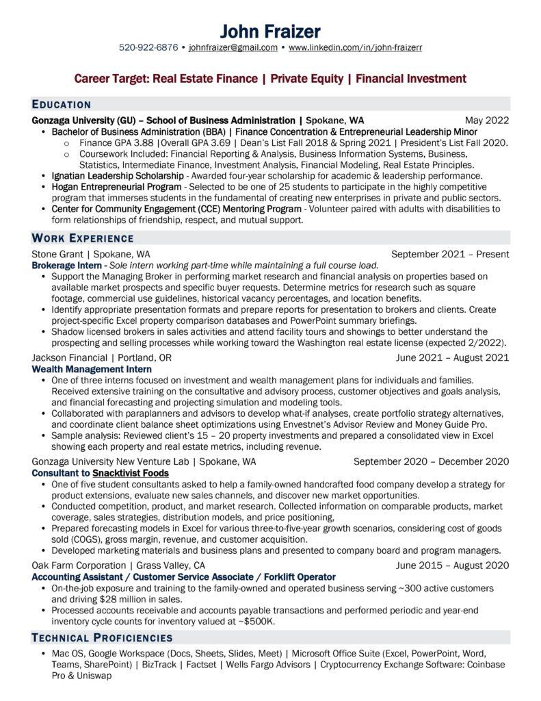 Sample College Student Resume Sample College Student Resume