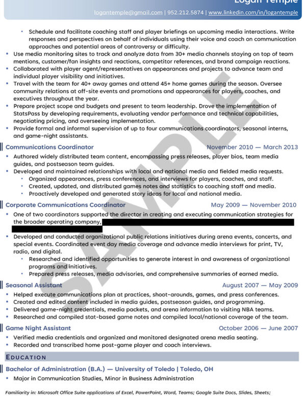 Sample Resume